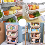 4 Layer High Capacity, Durable ,Stackable, Hollow-Out Household Storage Rack