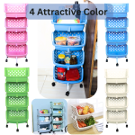 4 Layer High Capacity, Durable ,Stackable, Hollow-Out Household Storage Rack