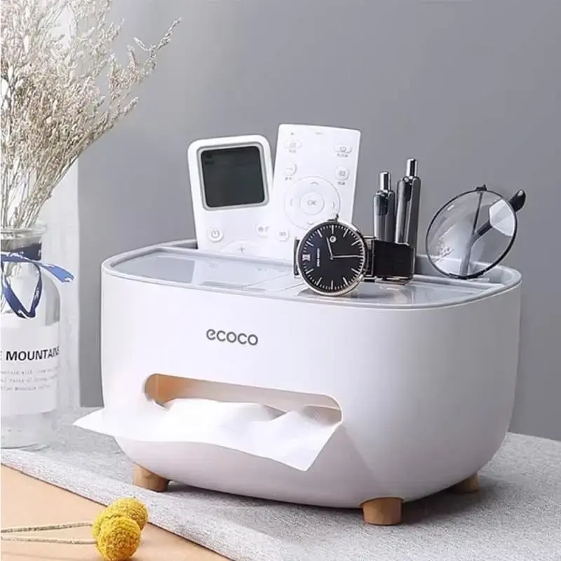 2 পিস - Ecoco মাল্টিফাংশনাল টিস্যু বক্স অর্গানাইজার