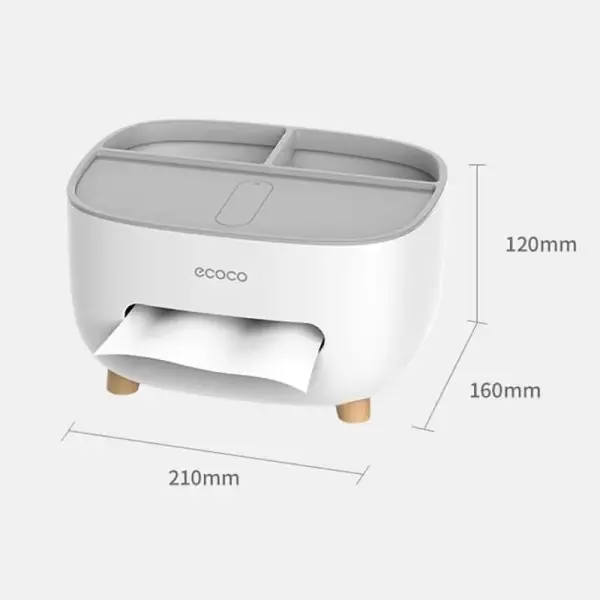 2 পিস - Ecoco মাল্টিফাংশনাল টিস্যু বক্স অর্গানাইজার