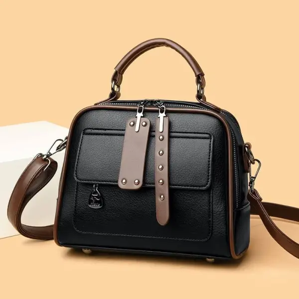 Genuine Soft Leather Handbag(black)
