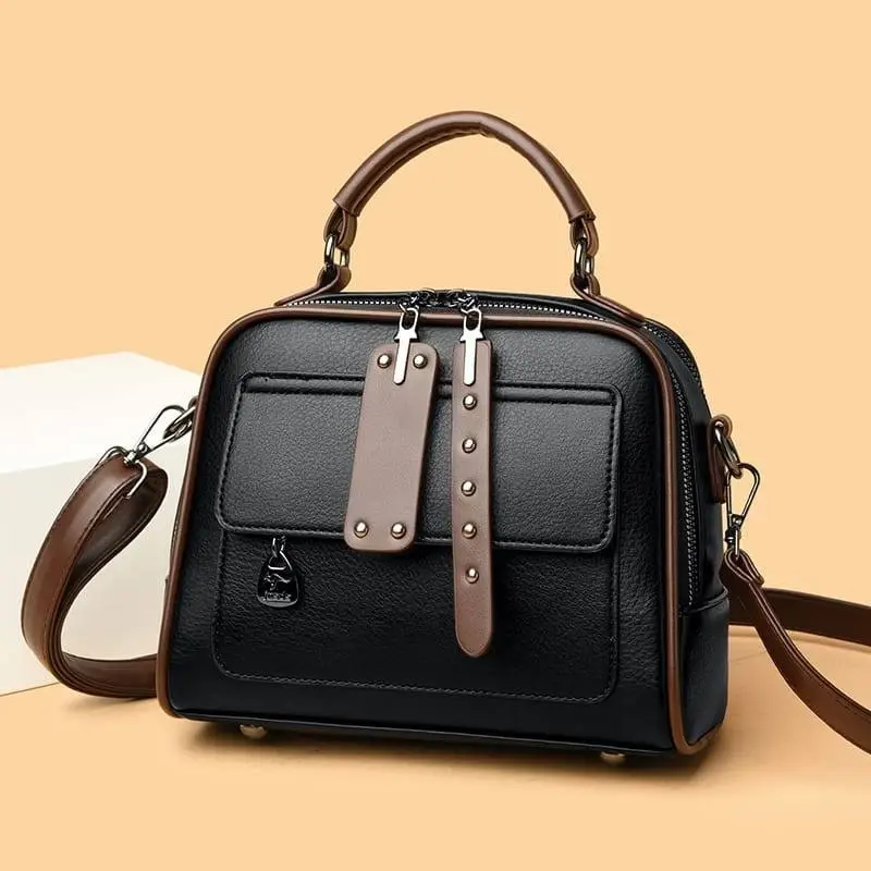 Genuine Soft Leather Handbag(black)