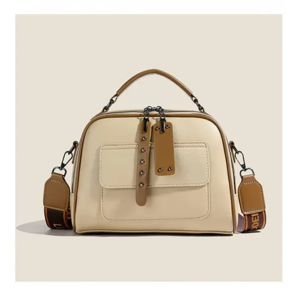 Genuine Soft Leather Handbag(Off White)