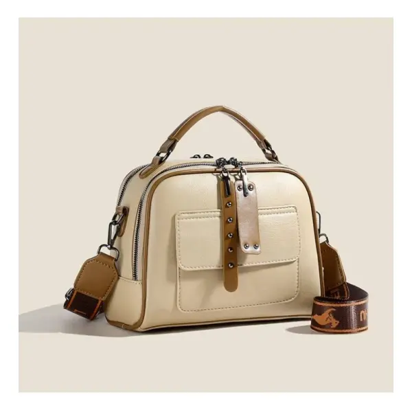 Genuine Soft Leather Handbag(Off White)
