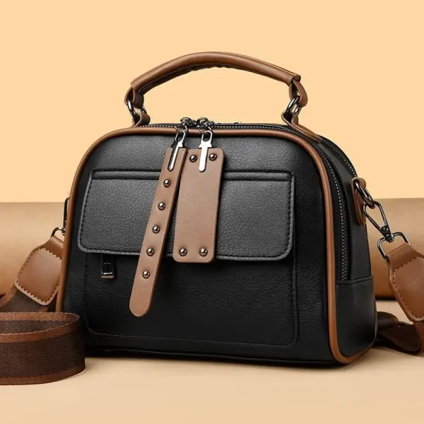 Genuine Soft Leather Handbag(black)