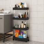 Narrow Type Multi Purpose Gap Storage Trolly Rack Multifunctional Movable Gap Storage Cart( white)